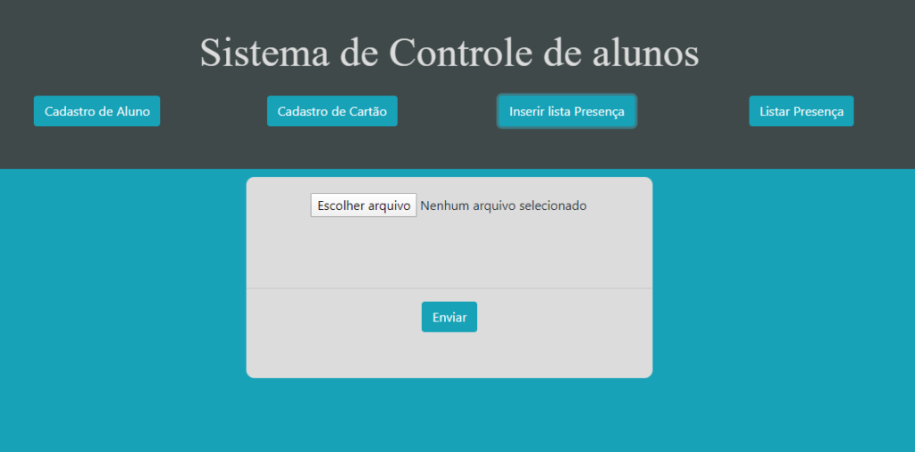 inserir lista de presença