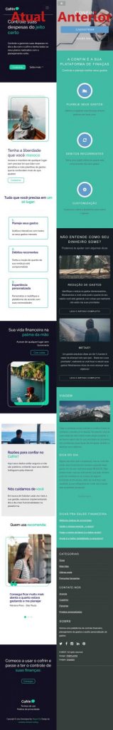 HomePage do site mobile - Cofrin